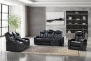 Power Recliner Loveseat With USB Chargers + LED Lights & More (Black)