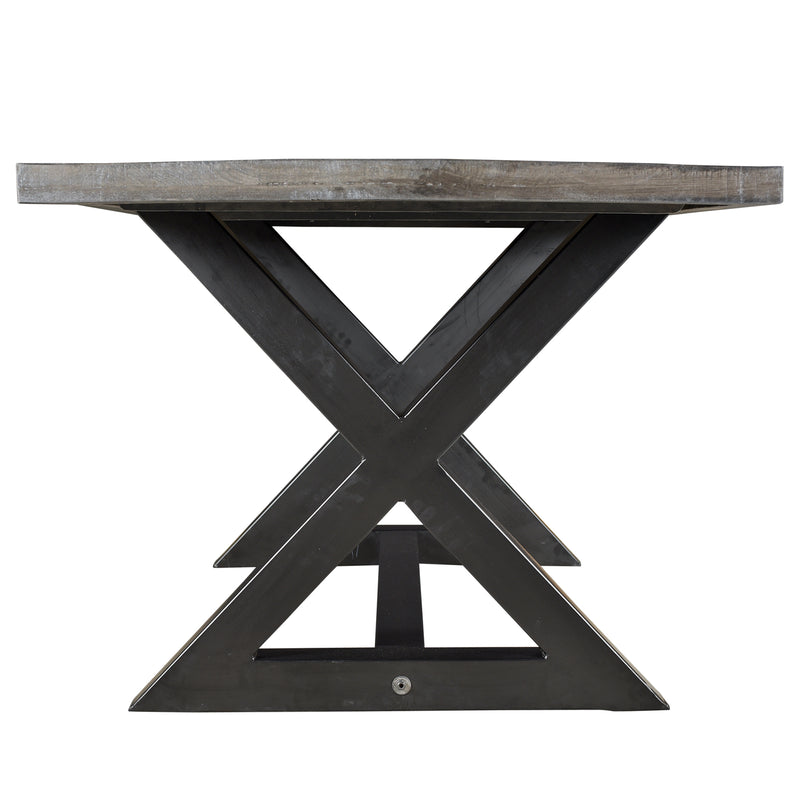 Zac Rectangular Dining Table in Distressed Grey