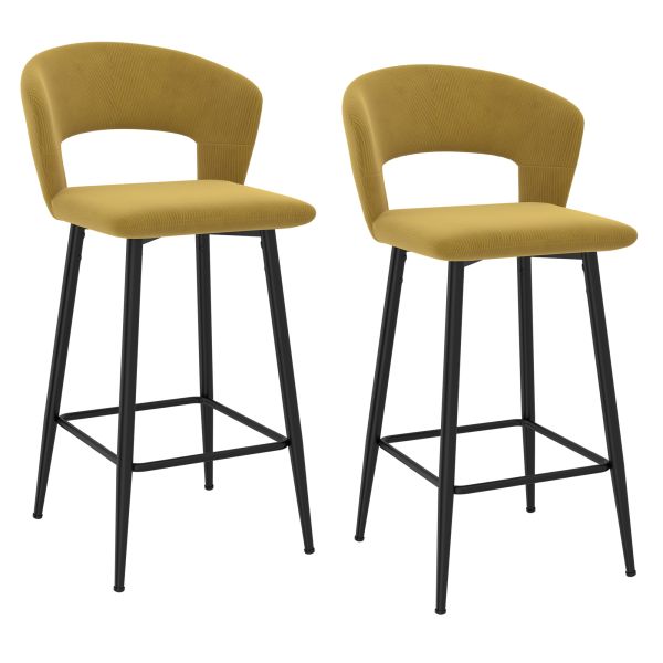 Camille 26'' Counter Stool, set of 2 in Mustard
