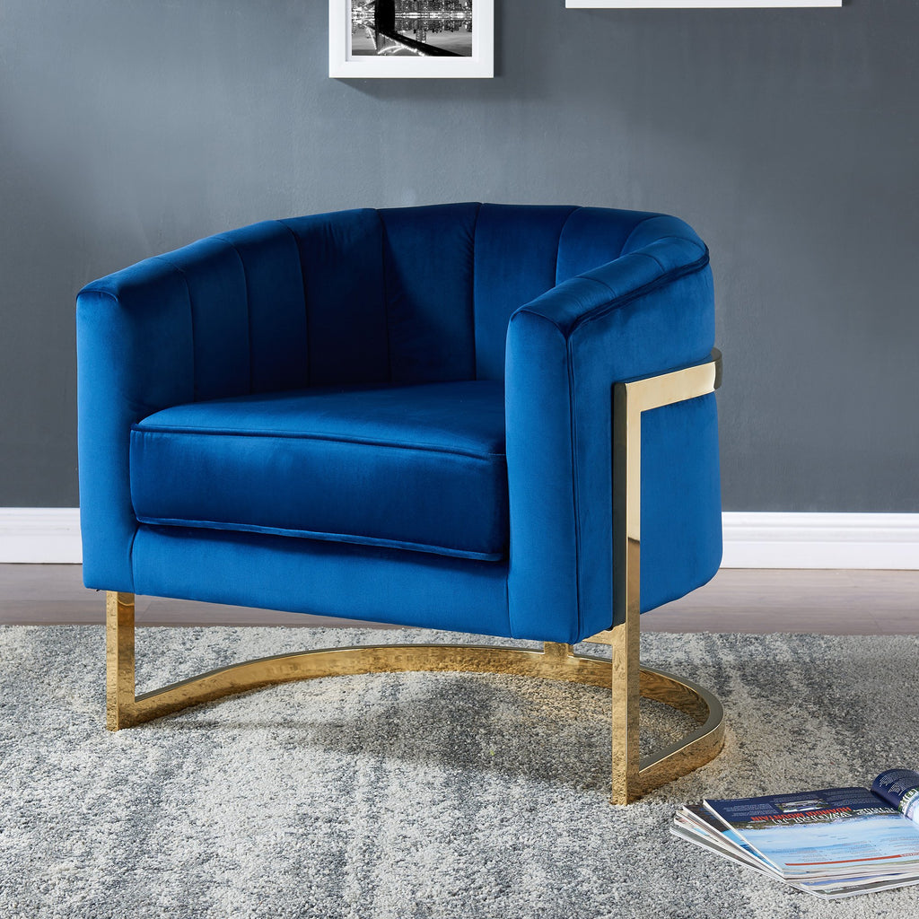 Arden Accent Chair in Blue Gold