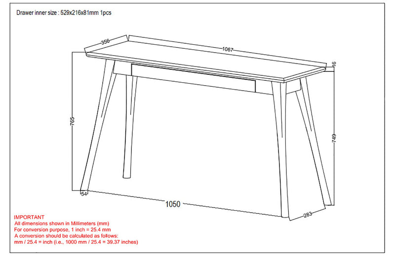 Tinu Console Table in Light Grey - sydneysfurniture