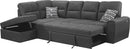 Grey Sectional Sleeper | Couch with Pull out bed | Furniture Warehouse Brampton