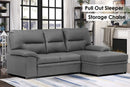 6812 Sleeper Sectional With Storage Chaise Facing Right (Grey)