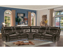 Power Recliner LED Sectional Sofa with USB Charging