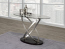 Chantal 3 Piece Coffee Table Set With Sofa Table (Black & Silver)