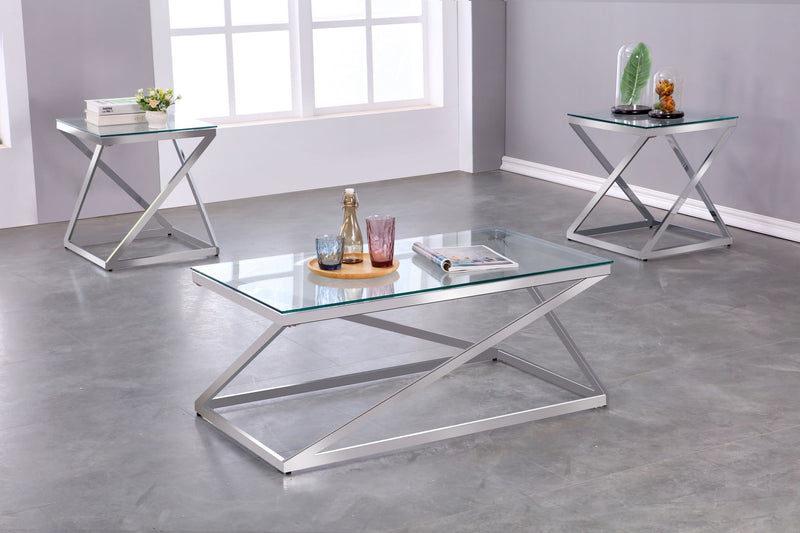 Zeno Coffee Table Set 3 Pieces (Silver)