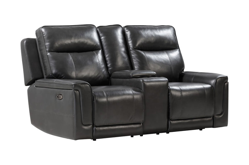 Serene Power Recliner Loveseat With Console (Charcoal)