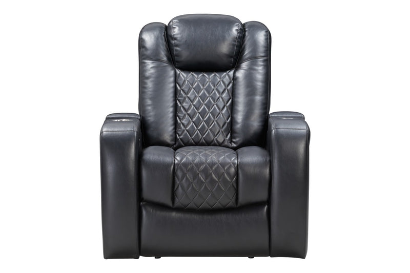 Power Recliner Chair With USB Charger + LED Lights & More (Black)