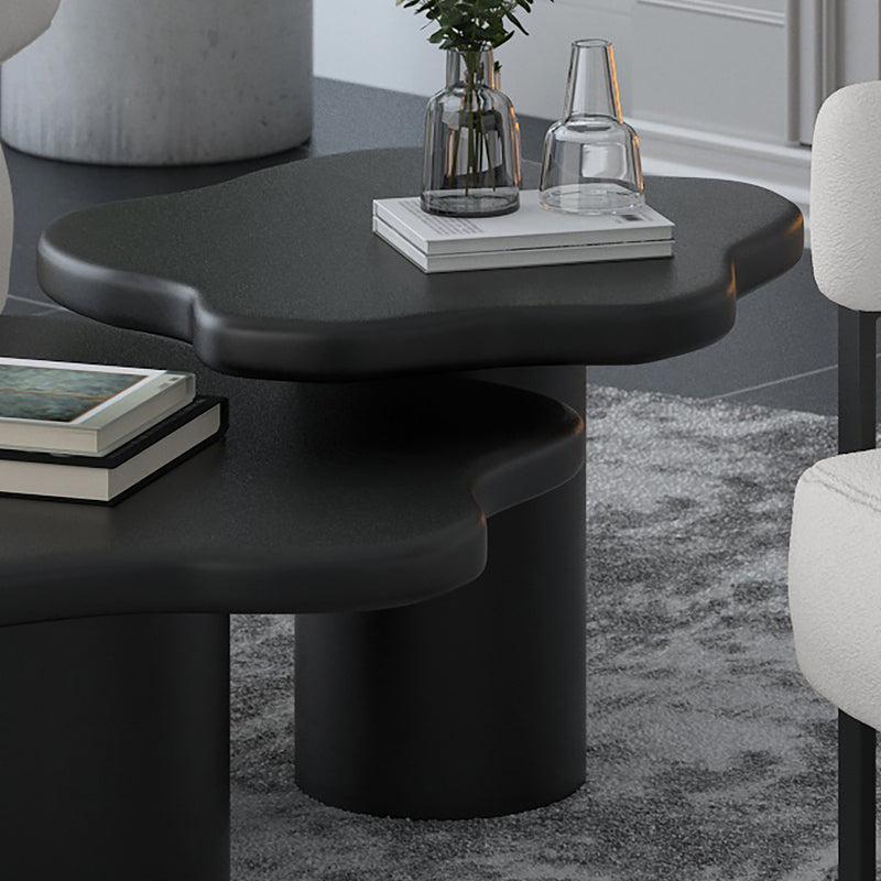 Mayal Large Black Coffee Table: Unique Freeform Mid-Century Modern Design