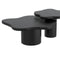 Mayal Large Black Coffee Table: Unique Freeform Mid-Century Modern Design