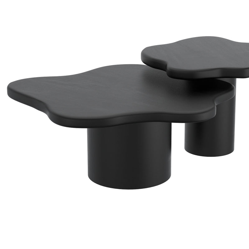 Mayal Large Black Coffee Table: Unique Freeform Mid-Century Modern Design