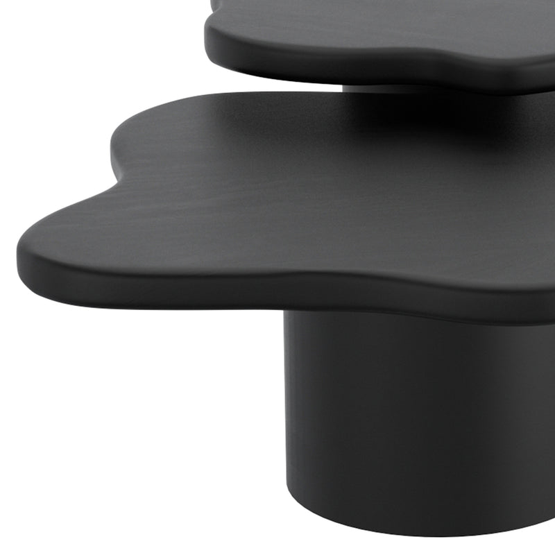 Mayal Large Black Coffee Table: Unique Freeform Mid-Century Modern Design
