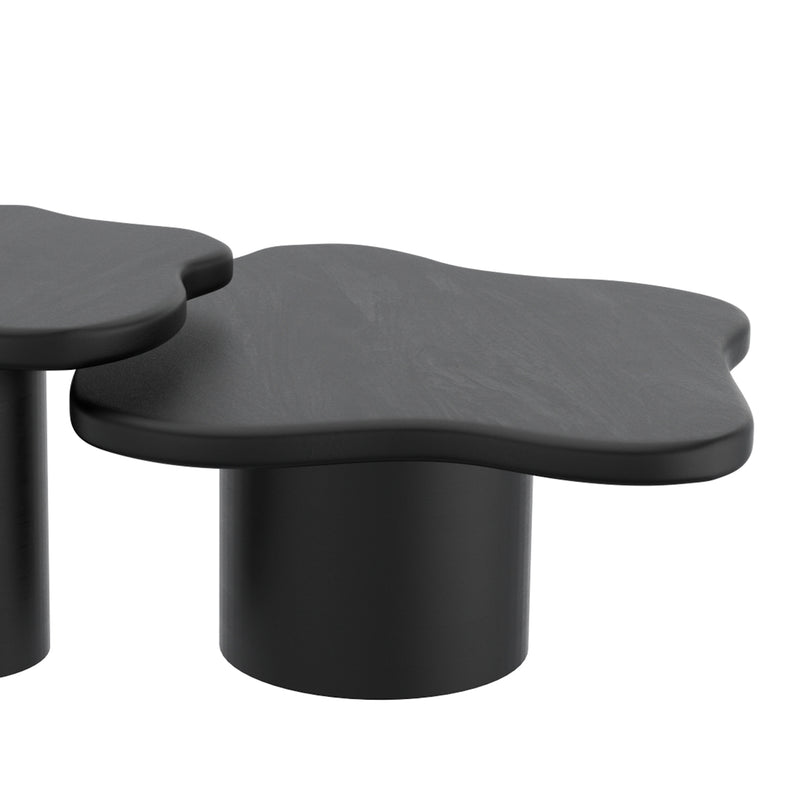 Mayal Large Black Coffee Table: Unique Freeform Mid-Century Modern Design