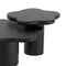 Mayal Small Black Mango Wood Coffee Table, Unique Freeform Design
