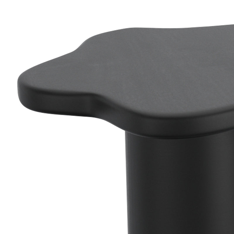 Mayal Small Black Mango Wood Coffee Table, Unique Freeform Design