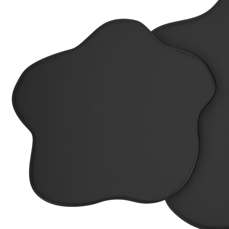 Mayal Small Black Mango Wood Coffee Table, Unique Freeform Design