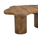 Mayal Mid-Century Modern Walnut Coffee Table with Unique Freeform Design