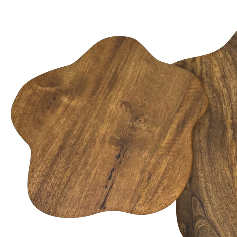 Mayal Mid-Century Modern Walnut Coffee Table with Unique Freeform Design