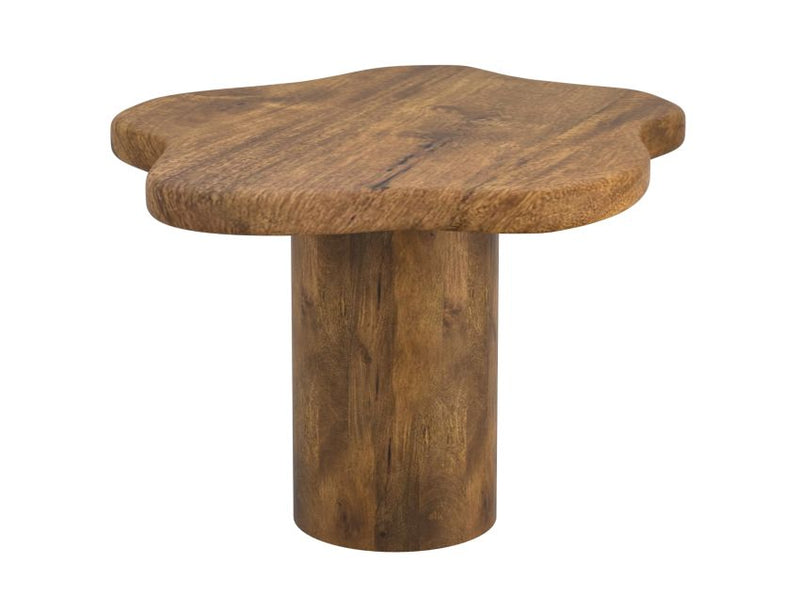 Mayal Mid-Century Modern Walnut Coffee Table with Unique Freeform Design