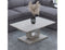 Corvus Rectangular Coffee Table: Warm Grey, Tempered Glass, U-Shaped Pedestal Base