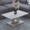 Corvus Rectangular Coffee Table: Warm Grey, Tempered Glass, U-Shaped Pedestal Base