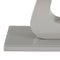 Corvus Rectangular Coffee Table: Warm Grey, Tempered Glass, U-Shaped Pedestal Base