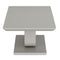 Corvus Rectangular Coffee Table: Warm Grey, Tempered Glass, U-Shaped Pedestal Base