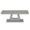 Corvus Rectangular Coffee Table: Warm Grey, Tempered Glass, U-Shaped Pedestal Base