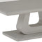 Corvus Rectangular Coffee Table: Warm Grey, Tempered Glass, U-Shaped Pedestal Base
