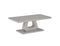 Corvus Rectangular Coffee Table: Warm Grey, Tempered Glass, U-Shaped Pedestal Base