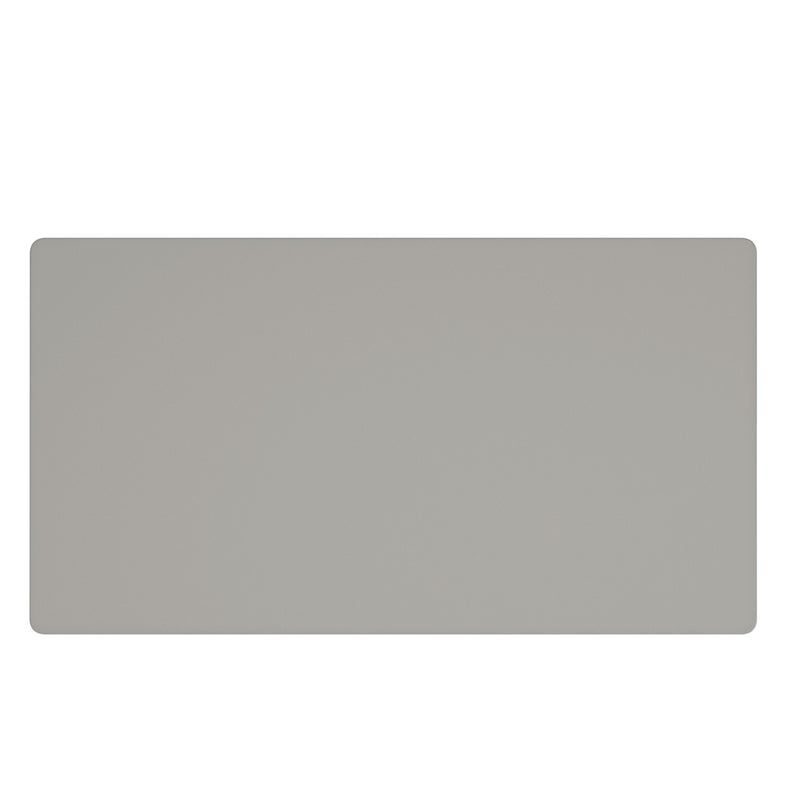 Corvus Rectangular Coffee Table: Warm Grey, Tempered Glass, U-Shaped Pedestal Base