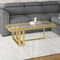 Paxton Rectangular Coffee Table: Contemporary, Brushed Gold, Tempered Glass Top