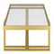 Paxton Rectangular Coffee Table: Contemporary, Brushed Gold, Tempered Glass Top