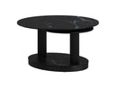 Elara Black Sintered Stone Coffee Table with Rotating Extendable Top