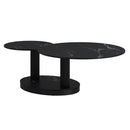 Elara Black Sintered Stone Coffee Table with Rotating Extendable Top