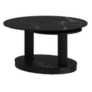 Elara Black Sintered Stone Coffee Table with Rotating Extendable Top