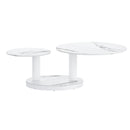 Elara Contemporary Expandable White Sintered Stone Coffee Table with Metal Base