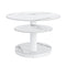 Elara Contemporary Expandable White Sintered Stone Coffee Table with Metal Base