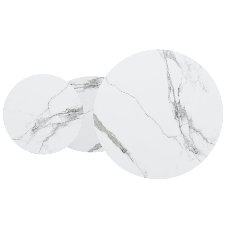 Elara Contemporary Expandable White Sintered Stone Coffee Table with Metal Base