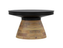 Boden Round Coffee Table in Black and Walnut - Mid-Century Modern Accent Table