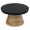 Boden Round Coffee Table in Black and Walnut - Mid-Century Modern Accent Table