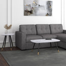 Emery Rectangular Coffee Table: White Faux Marble Top, Black & Gold Metal Legs