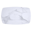 Emery Rectangular Coffee Table: White Faux Marble Top, Black & Gold Metal Legs