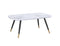 Emery Rectangular Coffee Table: White Faux Marble Top, Black & Gold Metal Legs