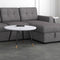 Emery Round White Faux Marble Coffee Table with Black Gold Legs