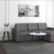 Emery Round White Faux Marble Coffee Table with Black Gold Legs