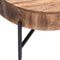 Blox Round Coffee Table: Industrial-Inspired Natural Mango Wood & Black Iron
