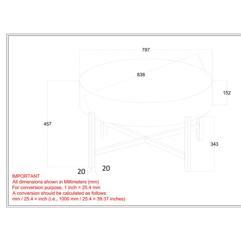 Blox Round Coffee Table: Industrial-Inspired Natural Mango Wood & Black Iron