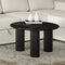 Jilsa Black Marble Top Coffee Table with Solid Mango Wood Base