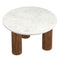 Jilsa Mid-Century Modern Round Coffee Table with Walnut Reeded Base